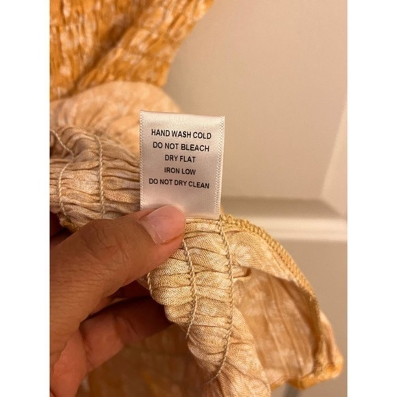 Urban Outfitters Lumiere Yellow Floral Smocked Mini Dress Cottagecore - Picture 9 of 12